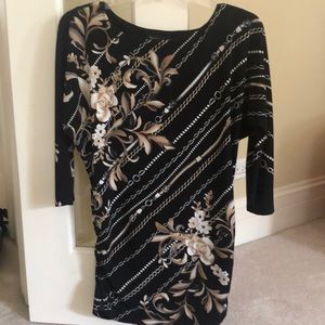 Black Flowered Tunic